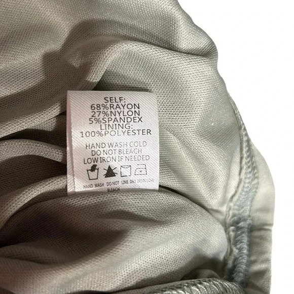 Anthropologie shirred,pleated dress.Sage green fitted dress,boat neck,event, EC - Picture 12 of 13